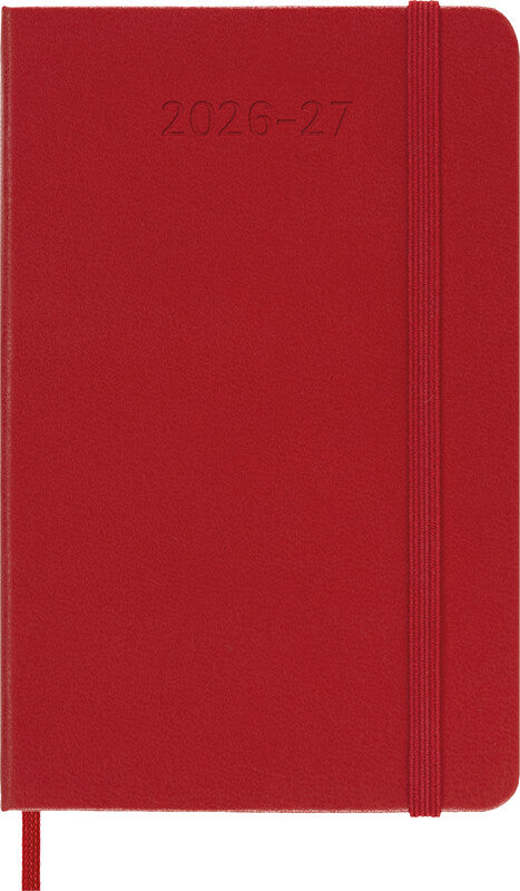 Moleskine Schüleragenda – 1 Woche pro Seite, gebunden, 9 × 14 cm, Aug–Jul, Englisch, Scharlachrot, FSC