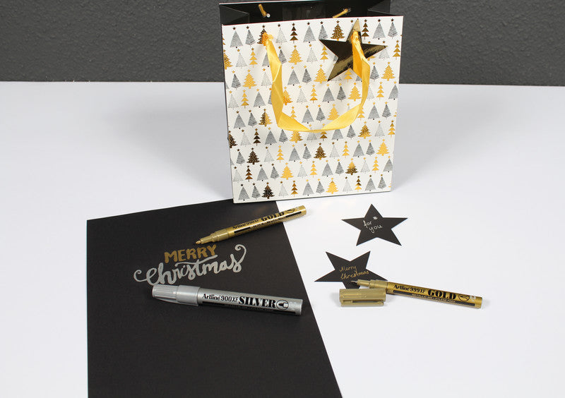 Artline Metallic-Marker für dunkles Papier – Silber