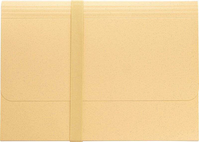 Kolma Fächermappe Weizenstroh für A4 – 13 Fächer, Gummiband, Weizenstroh/Polypropylen (PP), Beige, 12 Reiter