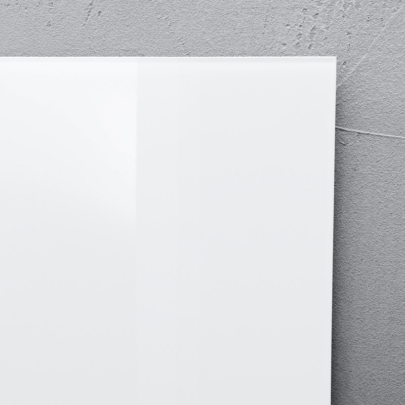 Sigel Whiteboard – 78 × 48 cm, Glas, magnetisch, Wandmontage, inkl. SuperDym-Magnetwürfel, Montagesatz