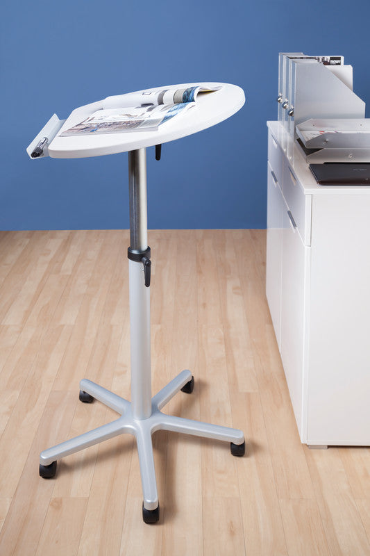 MAUL Stehtisch – 60 × 52 × 75–120 cm – grau – höhenverstellbar