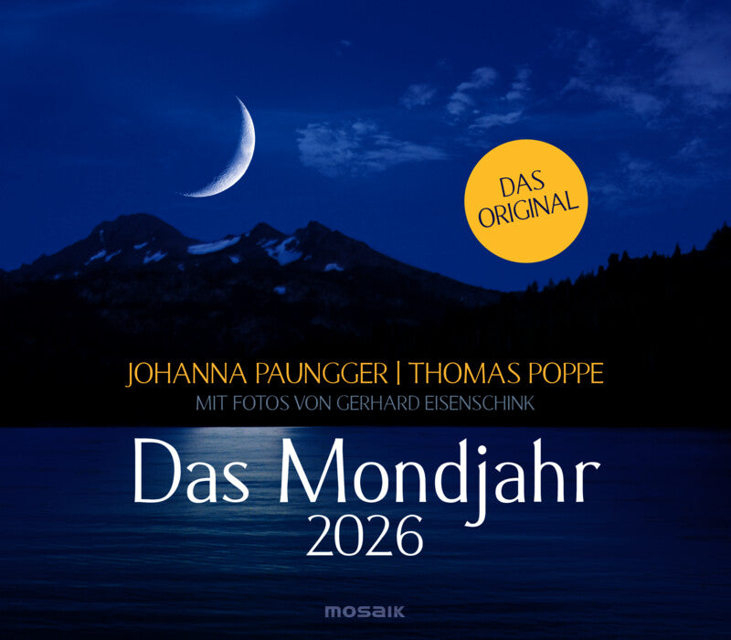 Mosaik Bildkalender Mond 2026 – 32 × 28 cm – d – mit Tagesfeldern, mit Aufhänger