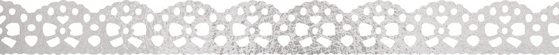 Folia Washi Tape Spitzenbordüre – wiederablösbar, Hotfoil, Papier, 15 mm × 5 m, Silber