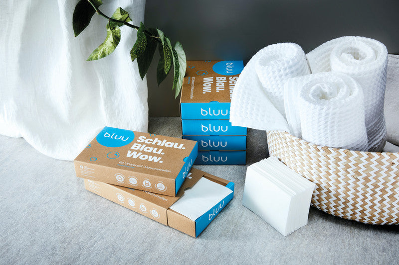 Bluu Waschstreifen, für alle Textilien, vegan, Alpenfrische, 60 Streifen