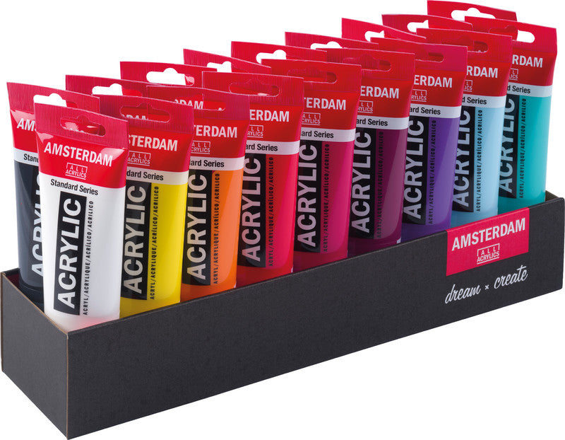 Royal Talens Amsterdam Standard-Serie Acrylfarbe-Set – 18 Farben (18×120 ml (2,16 l))