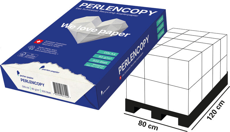 Perlen papier Recyclingpapier matt weiss – A4, 80 g/m², 500 Blatt