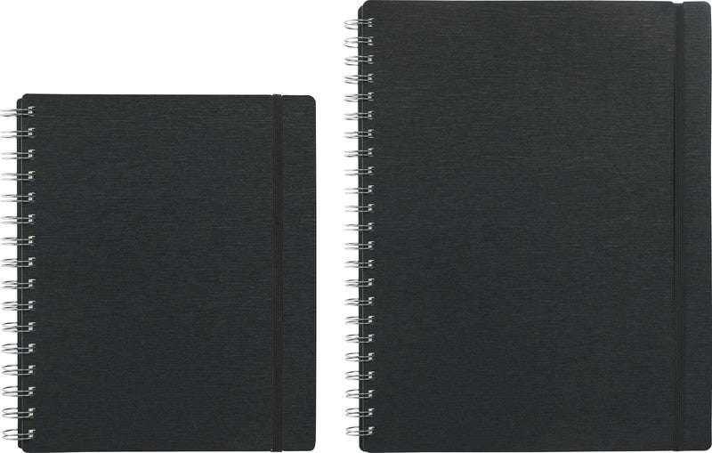 Kolma Notizbuch, Spiralbindung, Softcover, 200 Seiten, 4-fach gelocht, perforiert, 70 g/m² – Schwarz