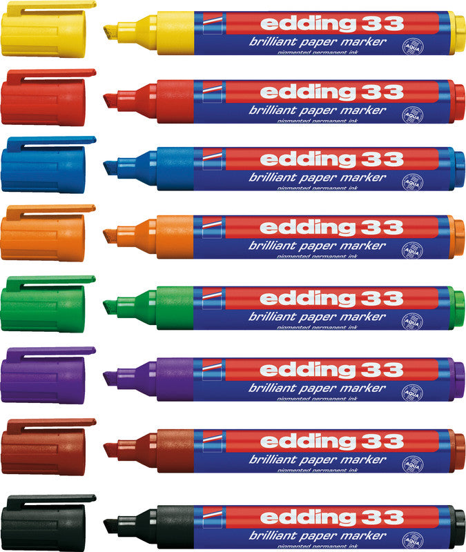 Edding Non-Permanent-Marker Brillant 33 – Keilspitze 1-5 mm – Grün – Nachfüllbar