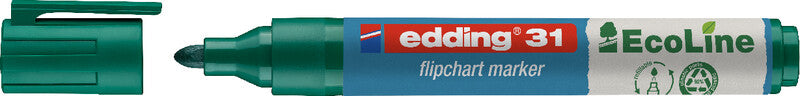 Edding Flipchart-Marker 31 EcoLine – Rundspitze 1,5-3 mm – Sortiert – 4er-Set