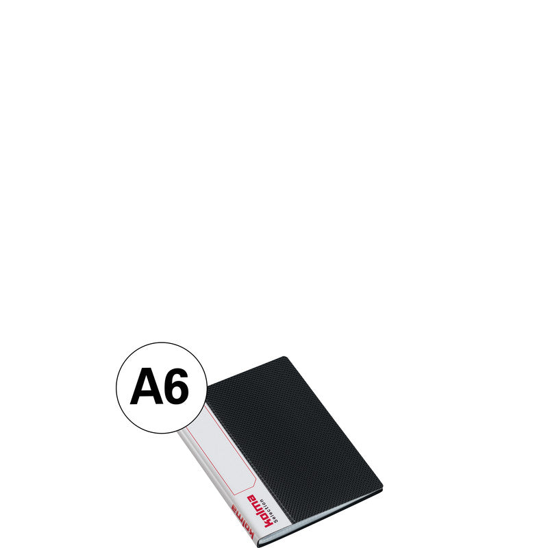 Kolma Sichtbuch Selection – 20 Sichttaschen, A6, glatt, glänzend, schwarz, Kunststoff