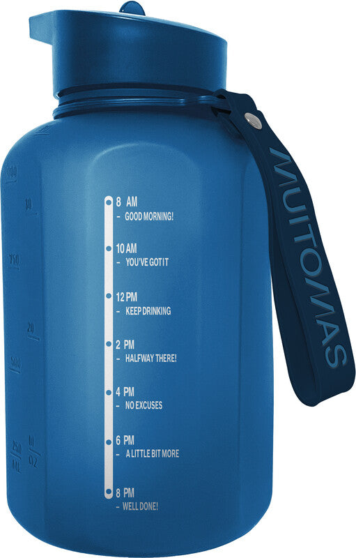Muitomas Trinkflasche 1,2 l – Kunststoff, mit Strohhalm, Arktisblau