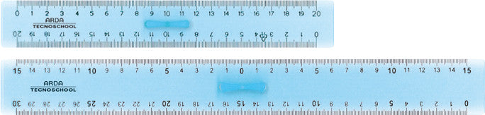 Arda Wandtafel-Lineal 20 cm – Kunststoff, Blau, mit Griff