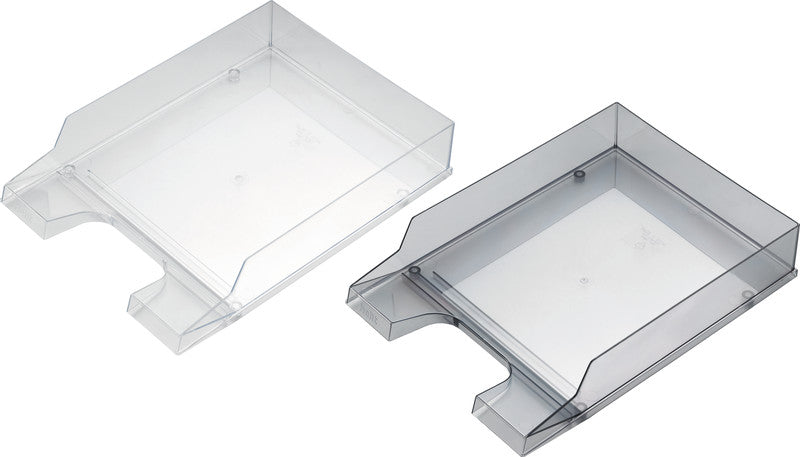 Helit Briefkorb – mit Beschriftungsfeld, hochglänzend, transparent, B 245 × H 67 × T 350 mm