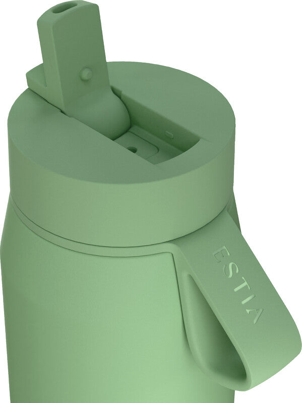 Estia Pulse Isolierflasche 500 ml – Doppelwandig 12 h Heiss/24 h Kalt, Edelstahl, Schraubdeckel, Pine