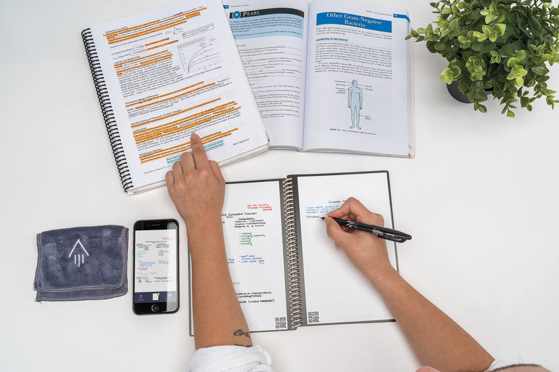 Rocketbook Spiralbuch, Spiralbindung, Hardcover, 36 Seiten, 90 g/m² – Schwarz, für Rocketbook App