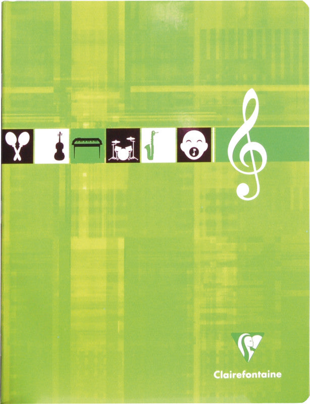 Clairefontaine Notenheft, 175 × 220 mm, kariert 5 mm, Klammerheftung, Karton, 56 Seiten, 90 g/m² – sortiert
