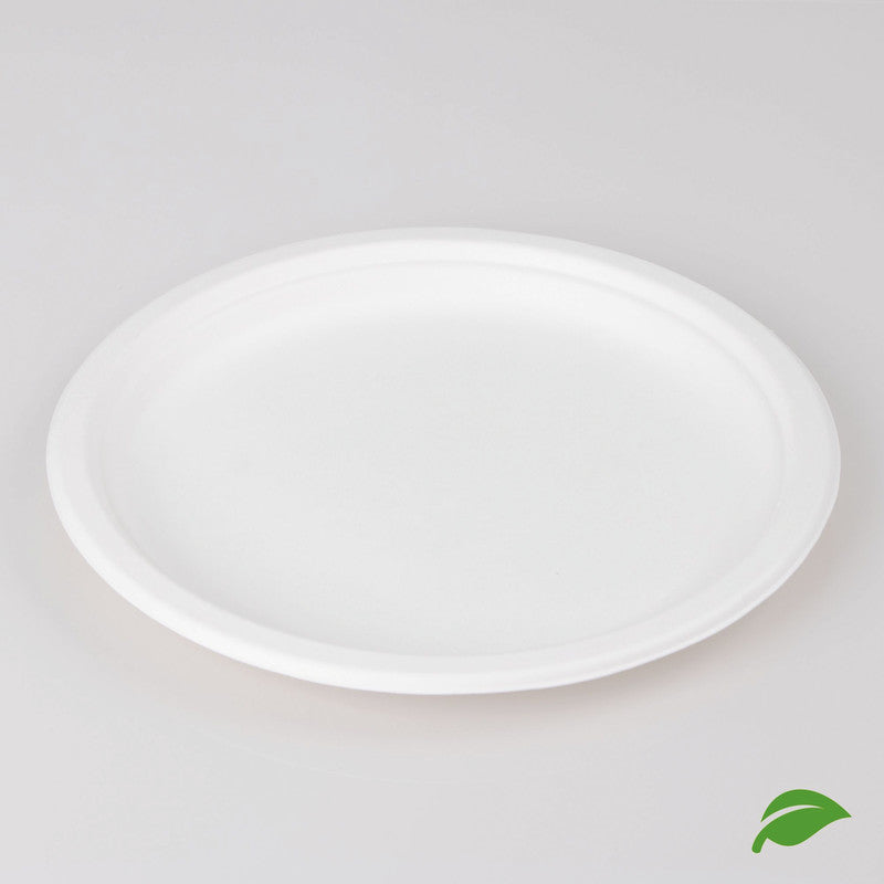 Noname Teller Bagasse – Ø 23 cm, weiss, 50 Stück