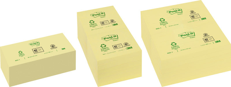 Post-it Haftnotizen – 51×38 mm – Gelb, 12×100 Blatt, PEFC