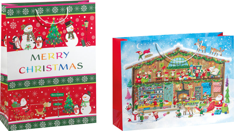 Zoewie Tragetasche – Santa's Workshop, Weihnachten – 610 × 460 × 180 mm – Papier, matt