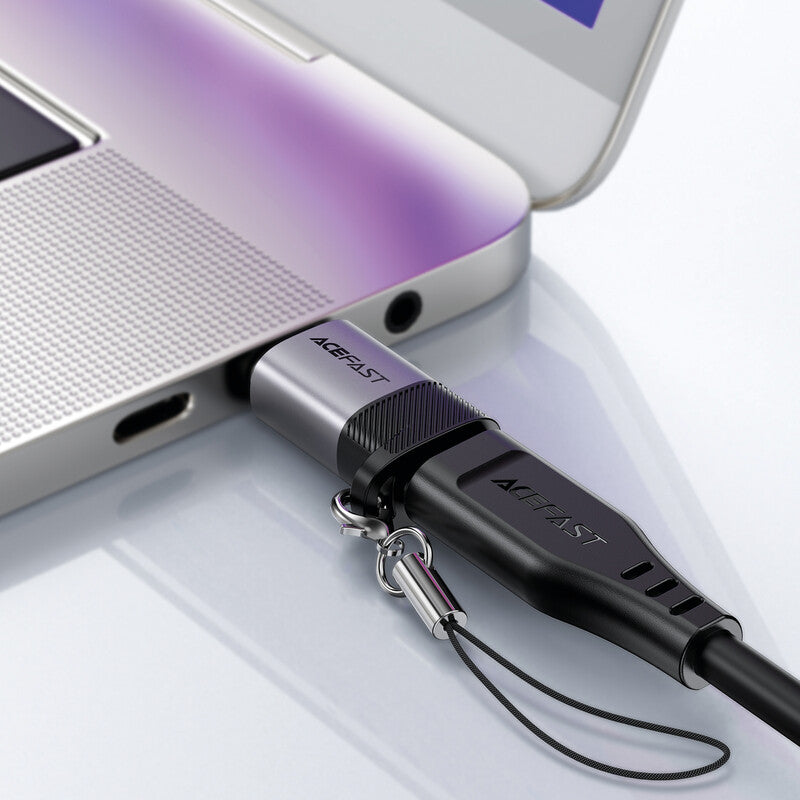 Acefast USB-C Adapter – 30 W (9 V, 3 A), USB 2.0, Aluminium, Metallgrau