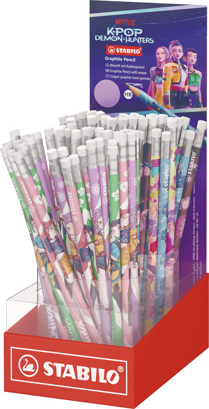 STABILO Huntrix Bleistifte, rund, mit Radierer – 100er-Display