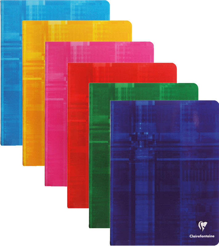 Clairefontaine Notizheft, A4, liniert, Klammerheftung, 80 Seiten, 90 g/m² – sortiert