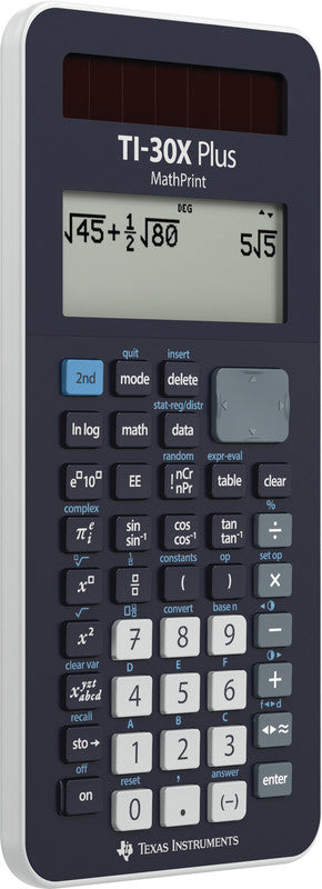 Texas Instruments Taschenrechner TI-30X Plus MathPrint – 11-stellig, LCD, Solar + Batterie, 80×184×17 mm