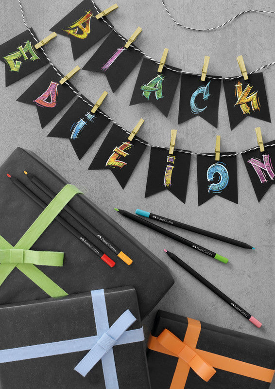 Faber-Castell Buntstifte Black Edition – 100 Farben, im Kartonetui, Ø 3 mm, dreikantig, FSC