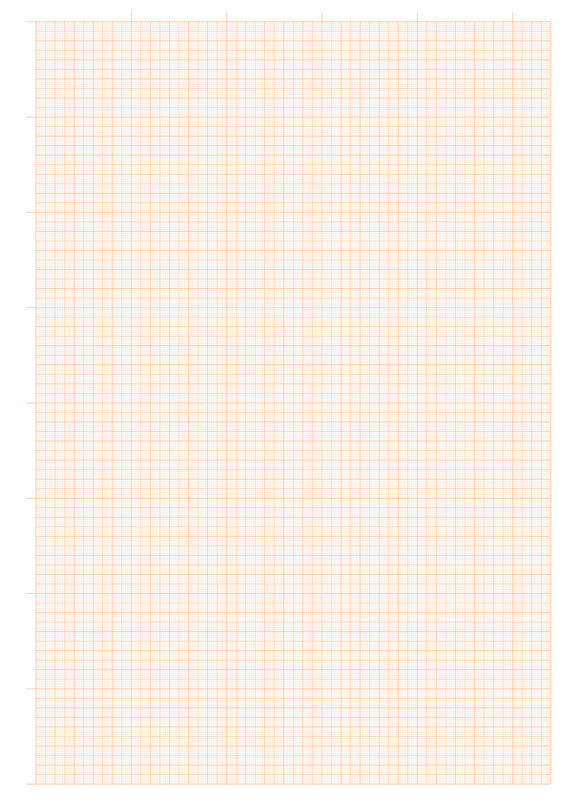 Folia Millimeterpapier-Block A3 – Rotes Netz, einseitig, 80 g/m², 25 Blatt