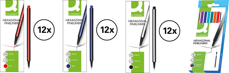 Q-connect Fineliner – 12er-Set – 0,4 mm – blau