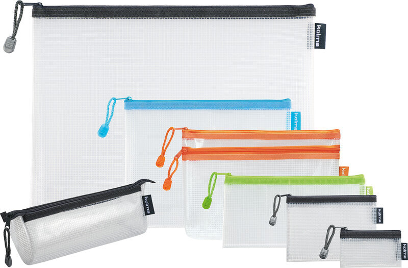 Kolma Reissverschlusstasche Etui – Anthrazit – Kunststoff – 10,5 × 6,5 × 0,4 cm