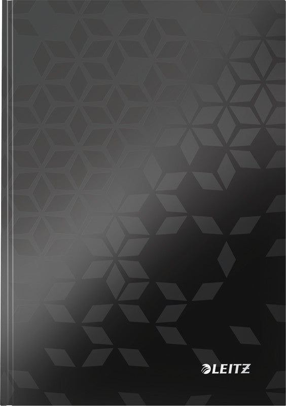 Leitz Notizbuch, A5, kariert, Fadenheftung, Karton, 160 Seiten, 90 g/m² – schwarz