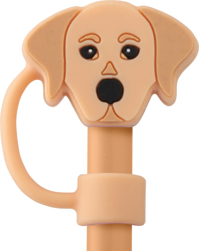 Estia Strohhalm-Schutz Puppy – braun – 2,5 × 7,5 × 1,8 cm – Silikon