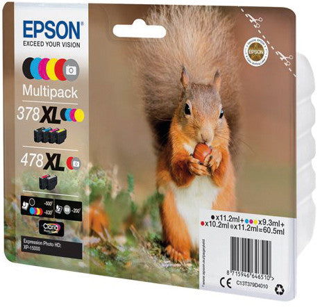 Epson Tintenpatronen-Multipack, 6 Farben (sortiert), 6er-Pack – für Inkjetdrucker und Multifunktionsgeräte