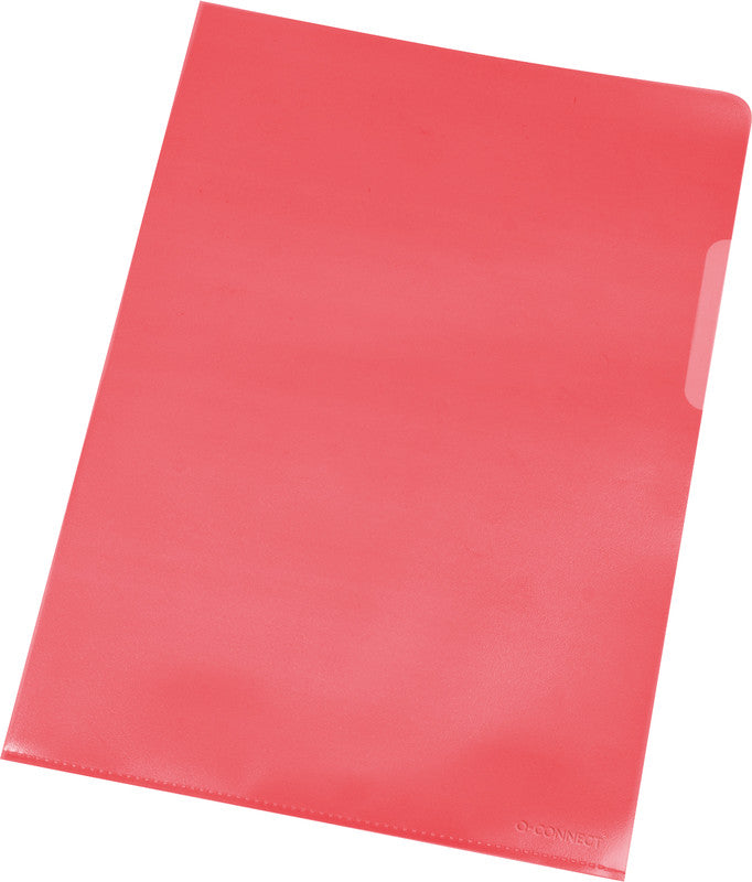 Q-CONNECT Sichtmappe A4 – Rot, Polypropylen, 120 µm, 100er-Pack