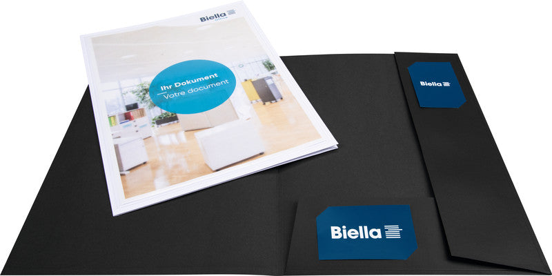 Biella Konferenzmappe – A4, mit Fronttasche, Karton, schwarz