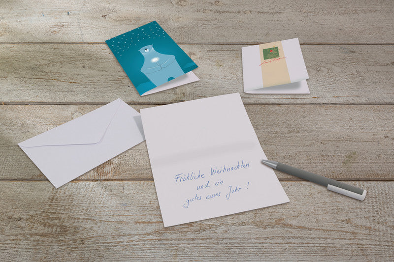 Sigel Weihnachtsgrusskarte (Äpfel) – 220 × 110 mm – mit Umschlägen, für Inkjet/Laser/Kopierer, 10er Pack