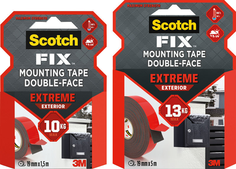 Scotch Montageband Extreme Exterior, extra stark, für Aussen – 19 mm × 5 m, grau, bis 13 kg
