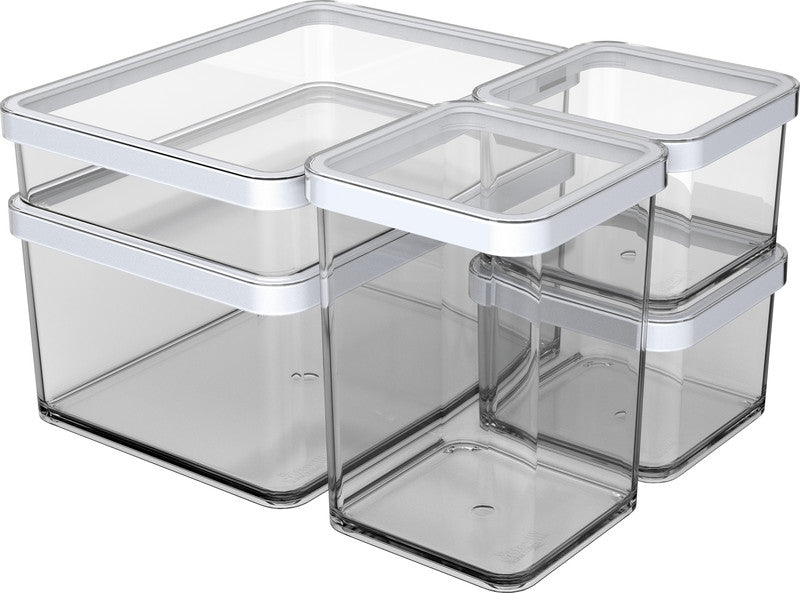 Rotho Vorratsdose Loft – 0,5 l – rechteckig – Kunststoff – transparent – 10 × 7 × 10 cm