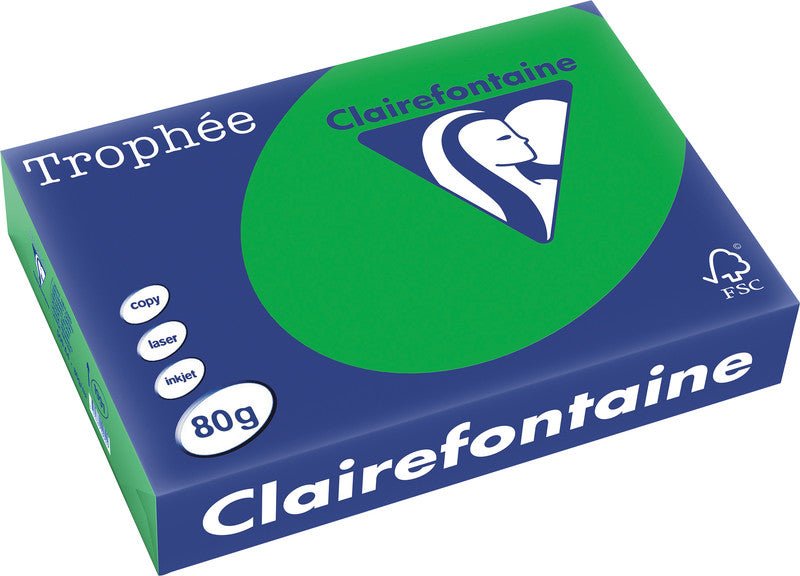 Clairefontaine Kopierpapier – A4, 80 g/m², Billardgrün – für Inkjet/Laser/Kopierer – FSC – 500 Blatt