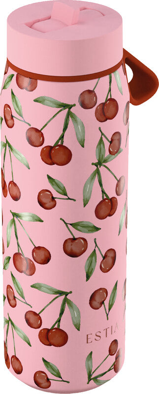 Estia Isolierflasche 500 ml – Doppelwandig 12 h Heiss/24 h Kalt, Edelstahl, Schraubdeckel