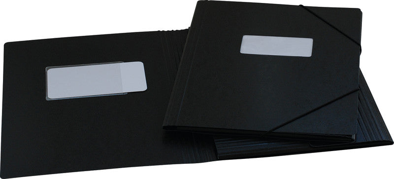 EROLA Sammelmappe, für A4, Karton, schwarz, mit Gummizug