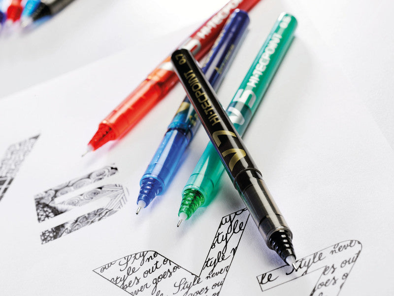 Pilot Hi-Tecpoint V5 – Tintenroller, mit Kappe, 0,3 mm, Schwarz, für Linkshänder