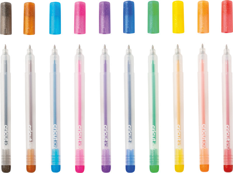 Cricut Glitzer-Gelschreiber 10er Etui – 10 Farben, 0,8 mm – für Cricut Joy