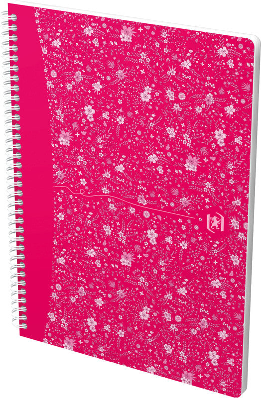 Oxford Collegeblock B5, liniert, Spiralbindung, 60 Blatt, perforiert, 90 g/m² – floral, für SCRIBZEE App