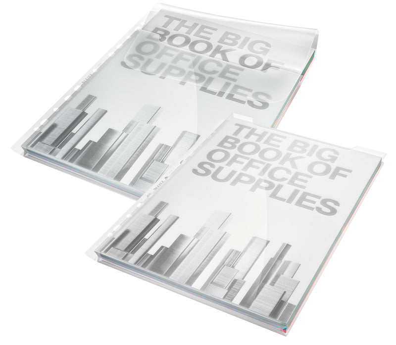 Leitz Sichtmappe A4 – transparent, Kunststoff, glänzend, 5er-Pack