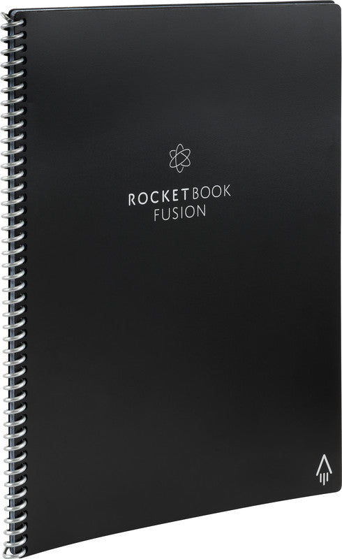 Rocketbook Spiralbuch, Spiralbindung, Hardcover, 42 Seiten, 90 g/m² – Schwarz, für ROCKETBOOK App