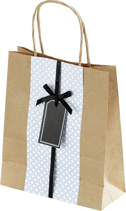 Folia Tragetasche – neutral – mit gedrehter Papierkordel – 240 × 310 × 120 mm – 20 Stk.