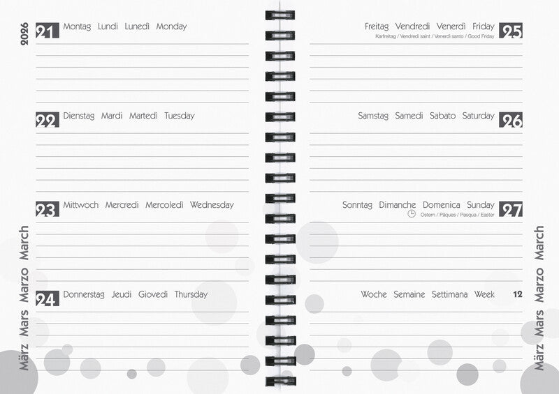 Biella mydiary Schüleragenda – 1 Woche/2 Seiten, Spiralbindung, 12 × 16,5 cm, Aug–Jul, Style, FSC