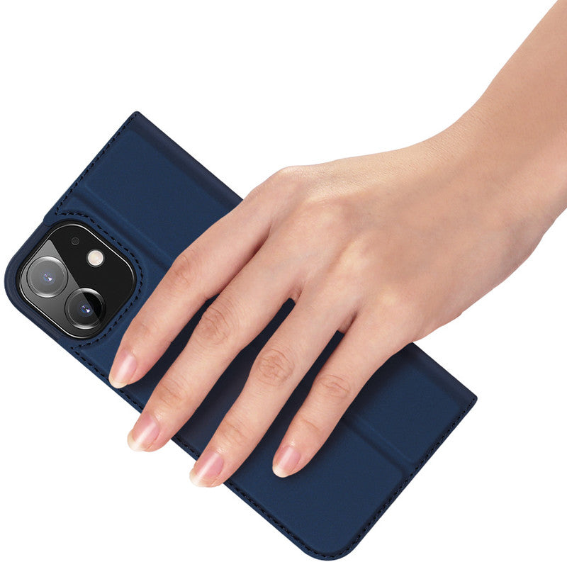 Dux Ducis Booklet-Hülle – für Apple iPhone 12 mini – blau – Kunstleder – mit Kartenfach, Magnetverschluss